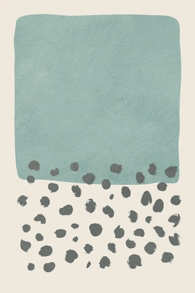 Light Blue-Green Block Gray Dots by EmcDesignLab multi panel art