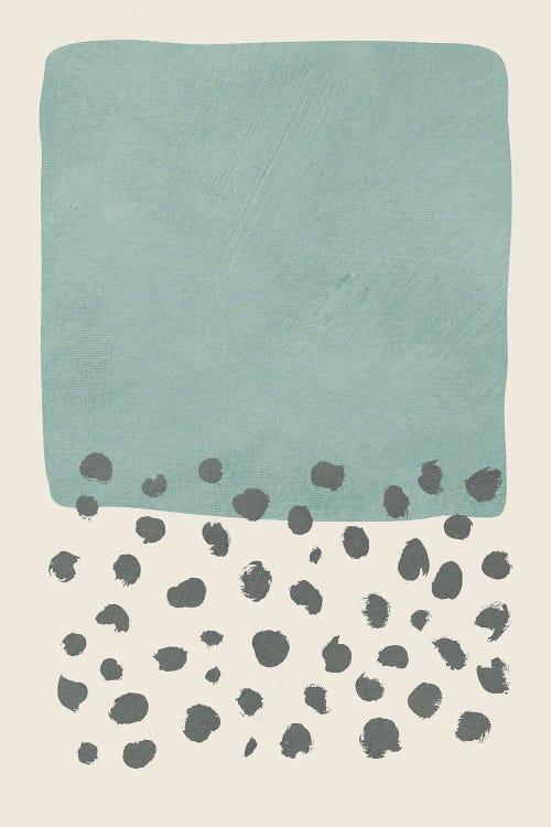 Light Blue-Green Block Gray Dots