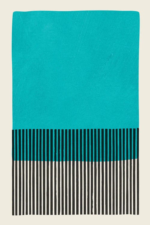 Turquoise Min Abstract Black Lines