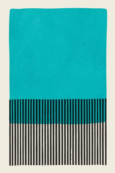Similar To Mark Rothko: Turquoise Min Abstract Black Lines by EmcDesignLab