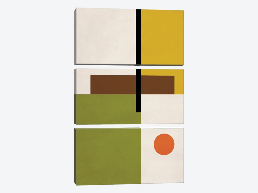 Abstract Geo Bauhaus I by EmcDesignLab 3-piece Canvas Art Print
