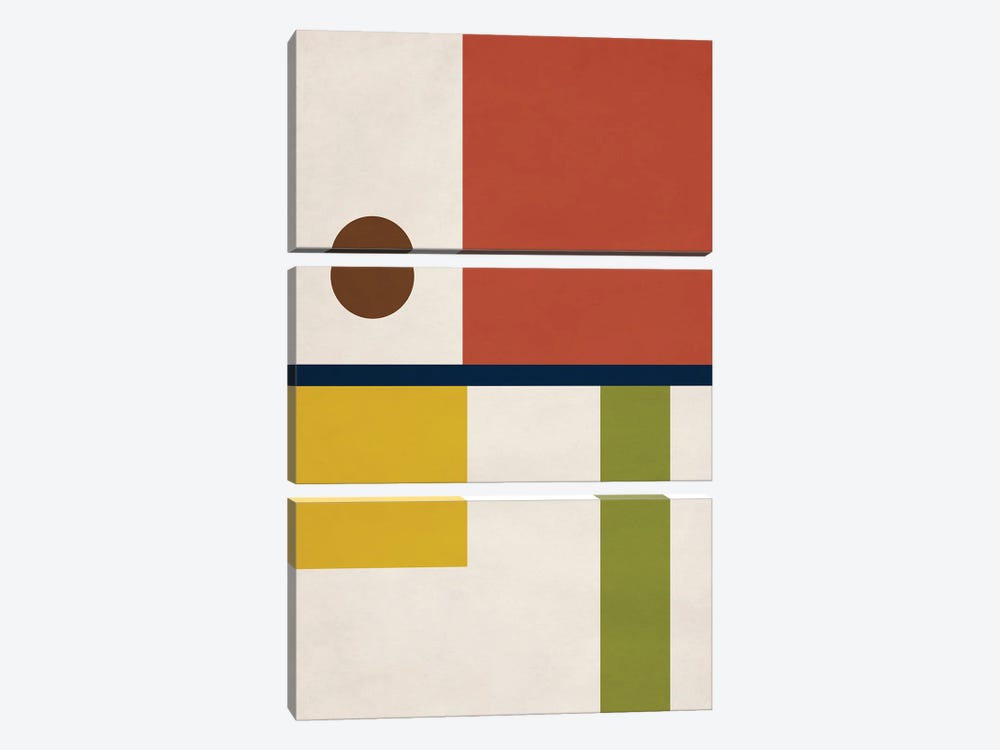 Abstract Geo Bauhaus II by EmcDesignLab 3-piece Canvas Wall Art