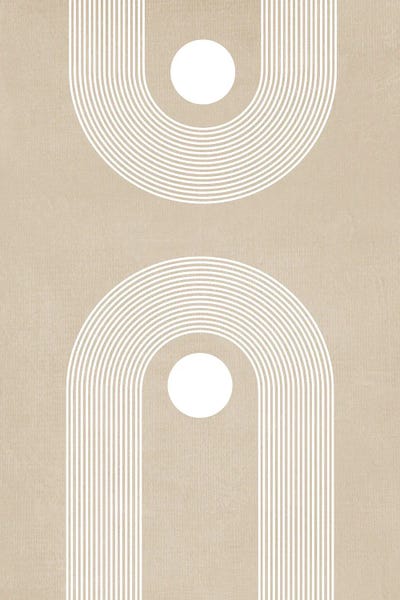 Organic Modern: Neutral Minimalist Arches Dots I by EmcDesignLab