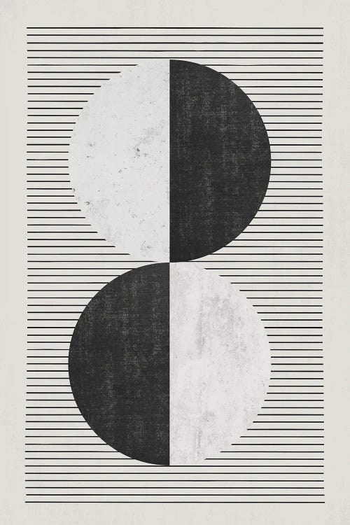 Black & White Circles Black Lines by EmcDesignLab wall art