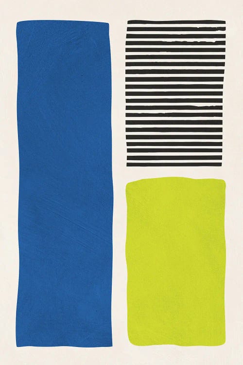 Chartreuse Green Blue Black Lines