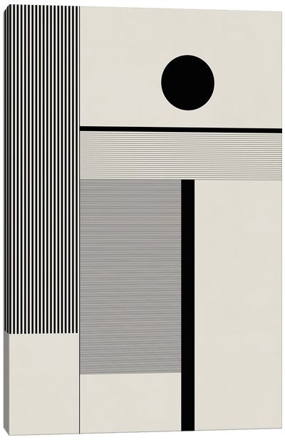 Black & White Bauhaus II Canvas Art Print - Minimalist Office