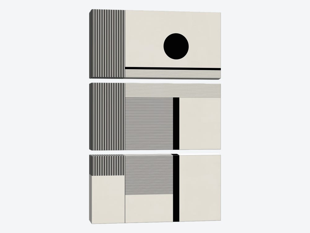 Black & White Bauhaus II by EmcDesignLab 3-piece Canvas Wall Art