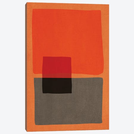 Orange Dark Beige Color Block I Canvas Print #ELB48} by EmcDesignLab Canvas Print