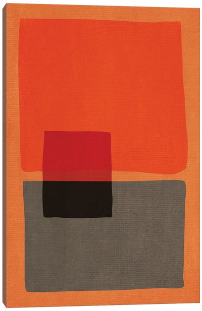 Orange Dark Beige Color Block I Canvas Art Print - EmcDesignLab