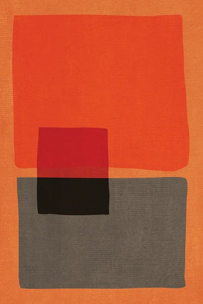 '70s Aesthetic: Orange Dark Beige Color Block I by EmcDesignLab