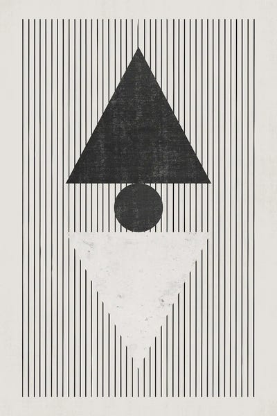 Black & White Minimalist Décor: B&W Triangles Vertical Lines by EmcDesignLab