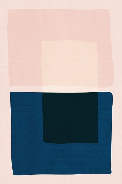 EmcDesignLab: Pink Navy Color Block I by EmcDesignLab