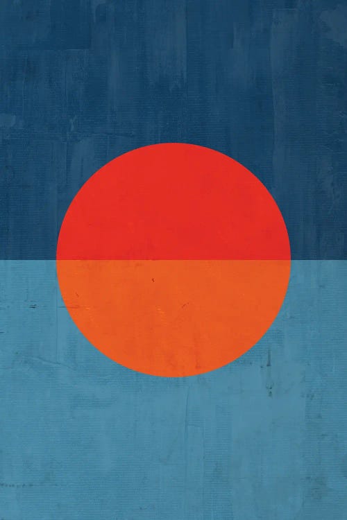 Orange Red Blue Sun by EmcDesignLab canvas print