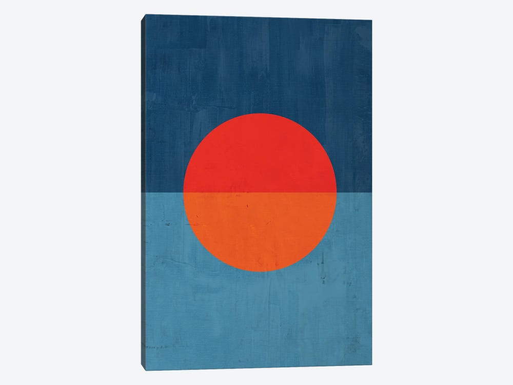 Orange Red Blue Sun by EmcDesignLab 1-piece Canvas Artwork