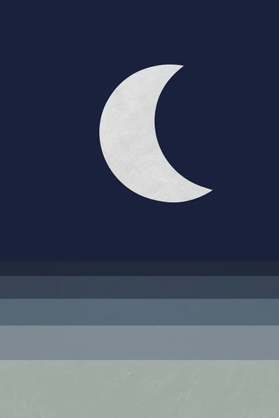 Navy White Moon