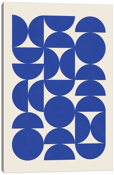 Blue Matisse Semicircles Canvas Art Print - The Cut Outs Collection