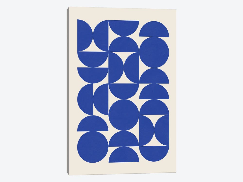 Blue Matisse Semicircles by EmcDesignLab 1-piece Canvas Art