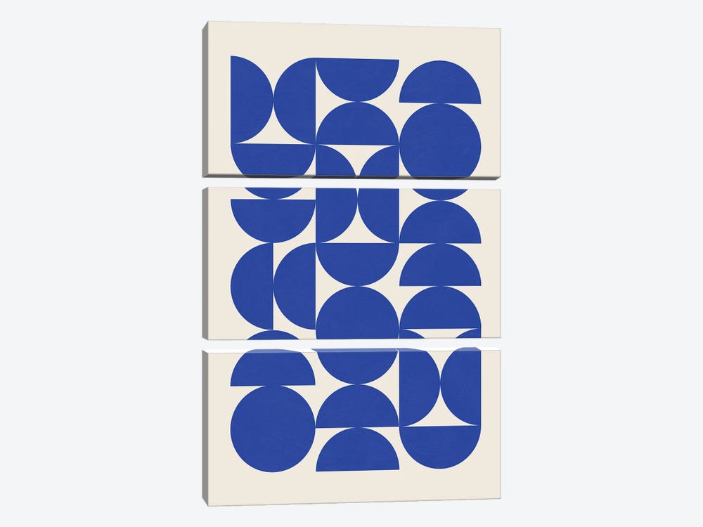 Blue Matisse Semicircles by EmcDesignLab 3-piece Canvas Artwork