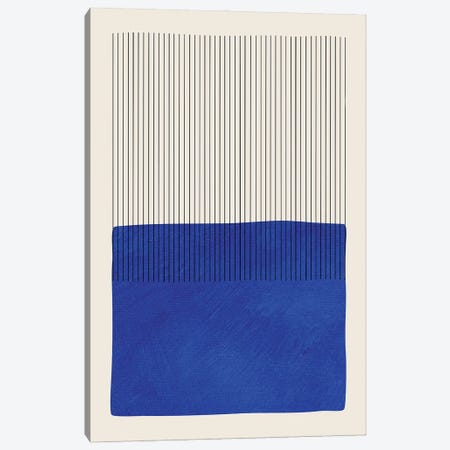Blue Matisse Vertical Lines Canvas Print #ELB61} by EmcDesignLab Canvas Art Print
