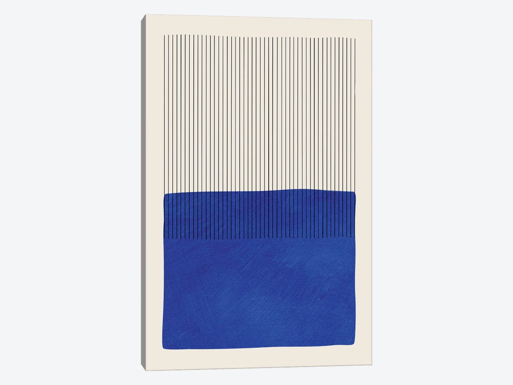 Blue Matisse Vertical Lines by EmcDesignLab 1-piece Canvas Art Print