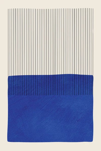 Office: Blue Matisse Vertical Lines by EmcDesignLab