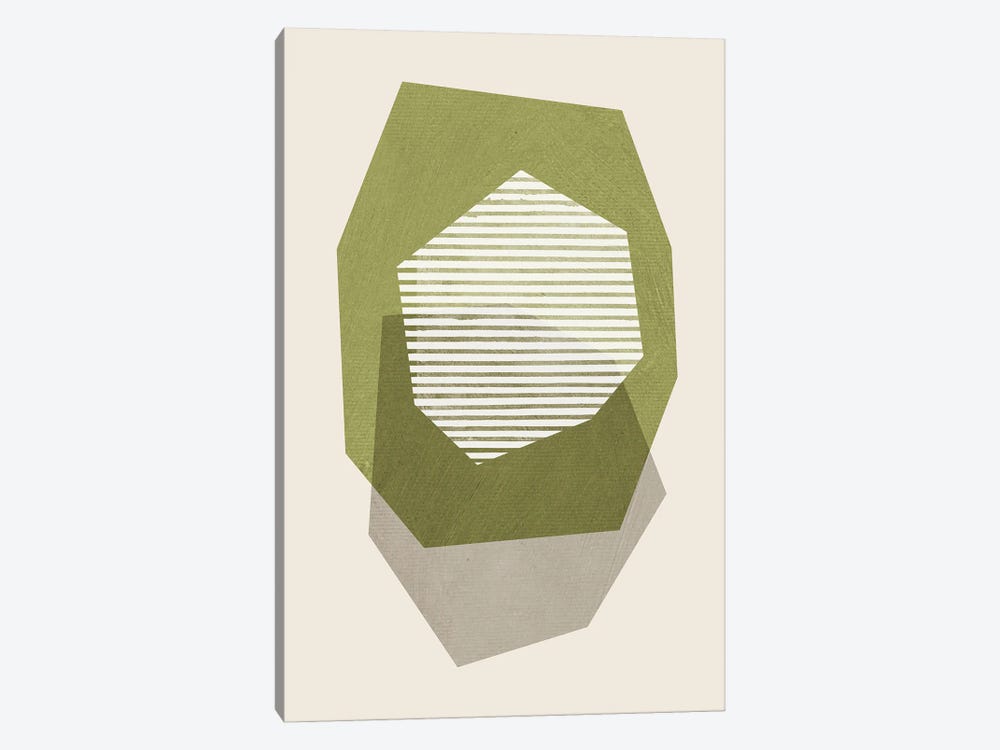 Green White Beige I by EmcDesignLab 1-piece Canvas Wall Art