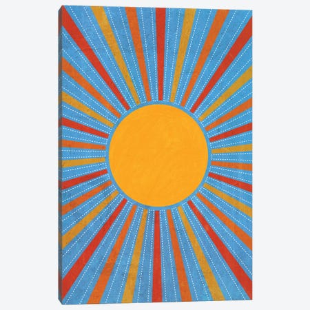 Sunburst Retro Yellow Sun Canvas Print #ELB69} by EmcDesignLab Canvas Art Print