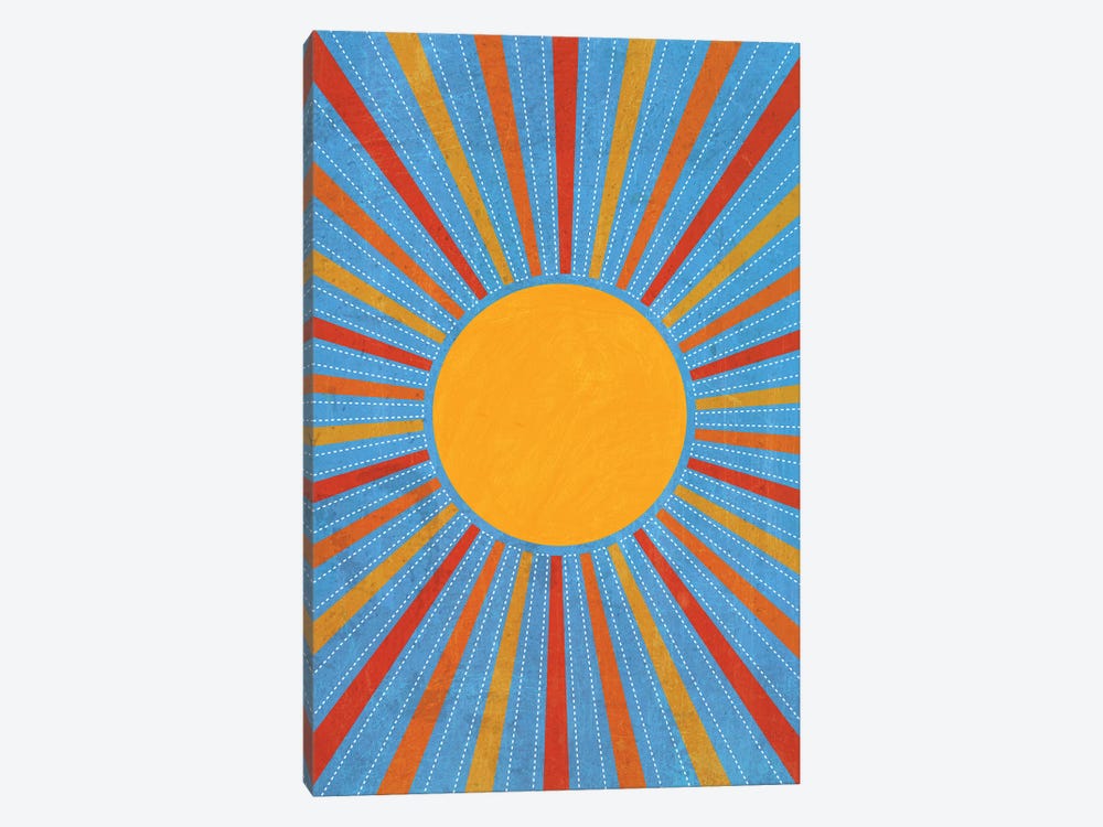 Sunburst Retro Yellow Sun by EmcDesignLab 1-piece Art Print