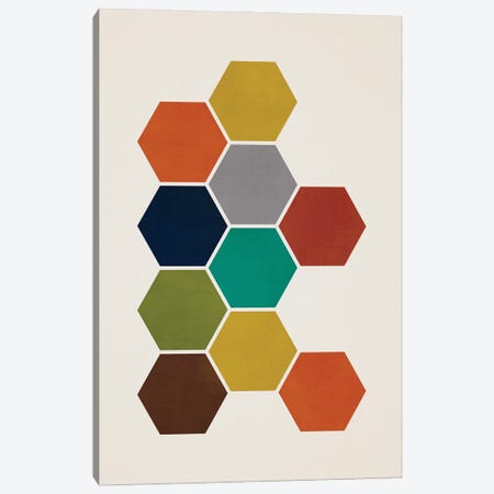 Modern Honeycombs Canvas Print #ELB70} by EmcDesignLab Canvas Wall Art