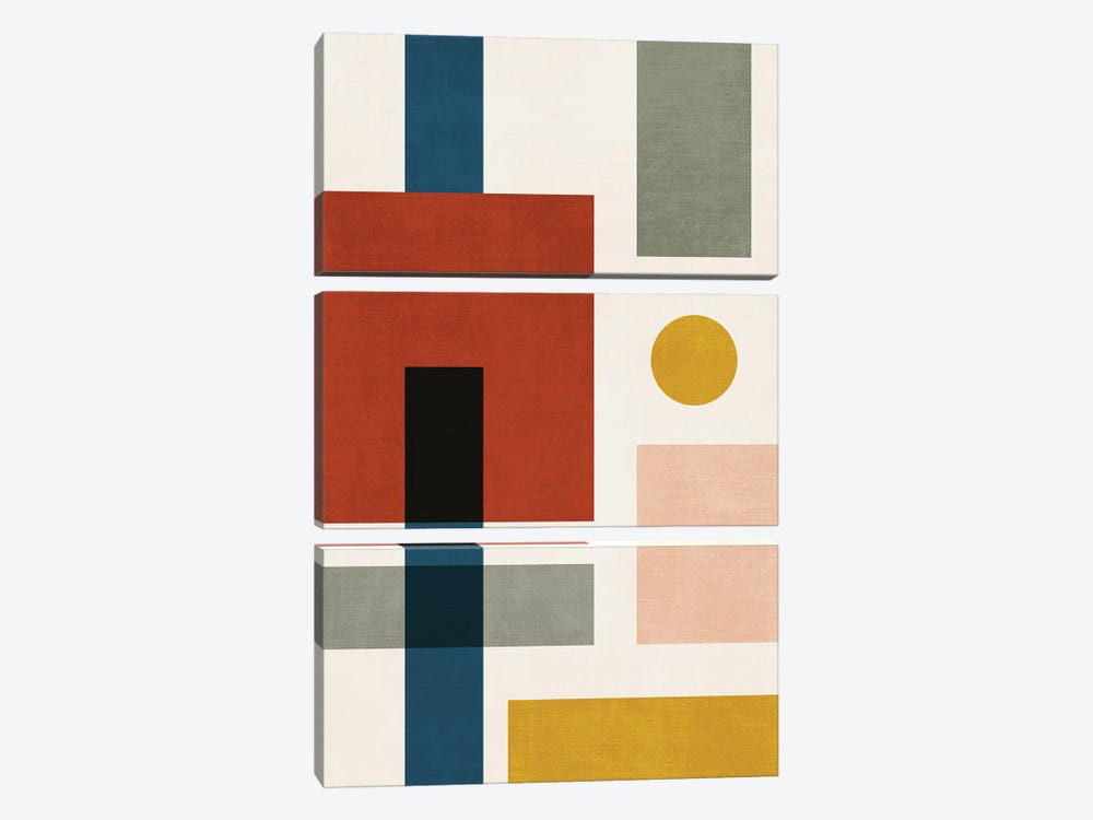 Bauhaus Abstract Geo II by EmcDesignLab 3-piece Canvas Print