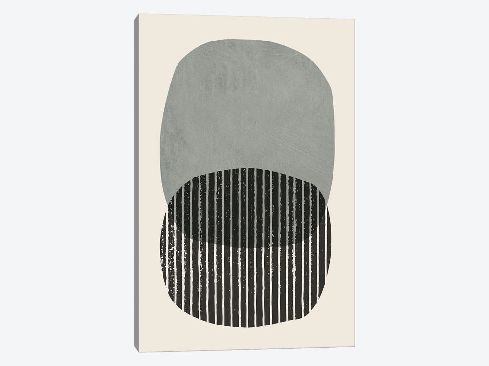 Bold Gray Black Circles by EmcDesignLab 1-piece Canvas Print