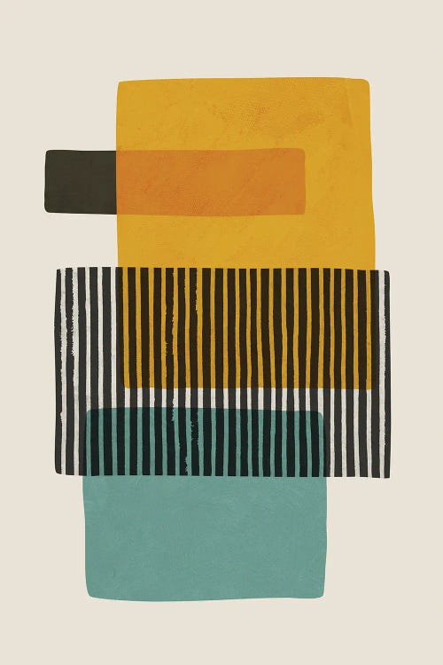 Mcm Mustard Teal Gray II by EmcDesignLab wall art