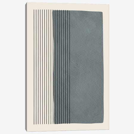 Gray Color Block Vertical Lines Canvas Print #ELB76} by EmcDesignLab Canvas Art Print