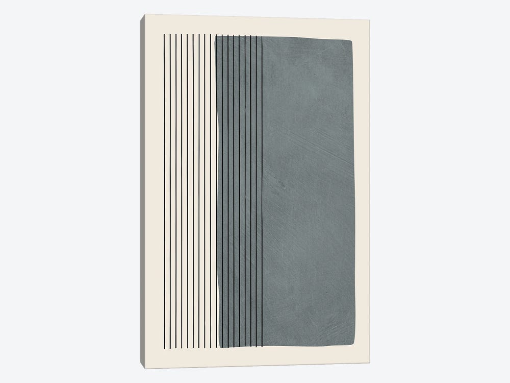 Gray Color Block Vertical Lines by EmcDesignLab 1-piece Art Print