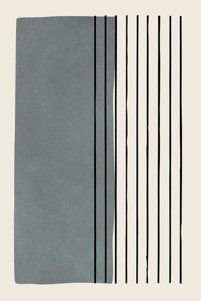 Minimalist Gray Block Black Line by EmcDesignLab multi panel art