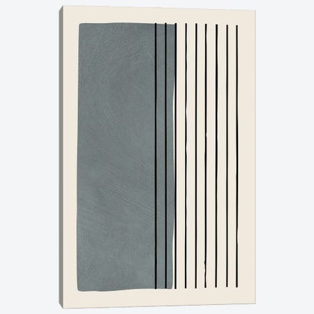 Minimalist Gray Block Black Line Canvas Print #ELB77} by EmcDesignLab Art Print