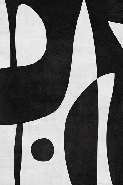 Black & White Minimalist Décor: Black & White Abstract Shapes & Dot by EmcDesignLab