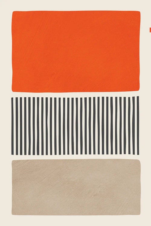 Bright Orange Beige Black Bold by EmcDesignLab wall art