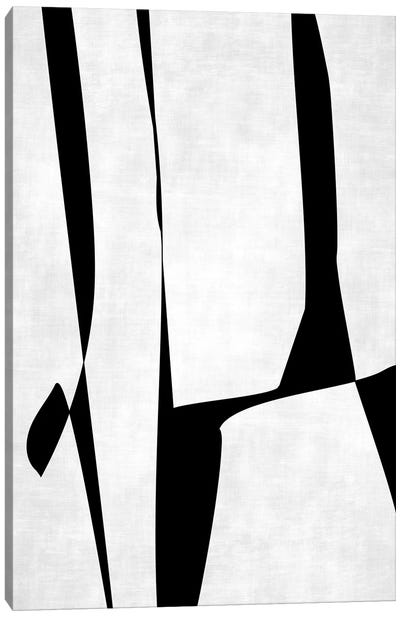 Minimalist B&W I Canvas Art Print - Black & White Abstract Art