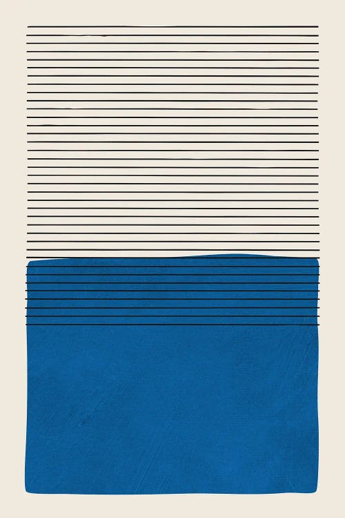 Deep Blue Horizontal Lines by EmcDesignLab wall art