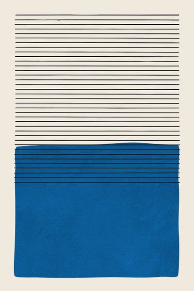 Abstract: Deep Blue Horizontal Lines by EmcDesignLab