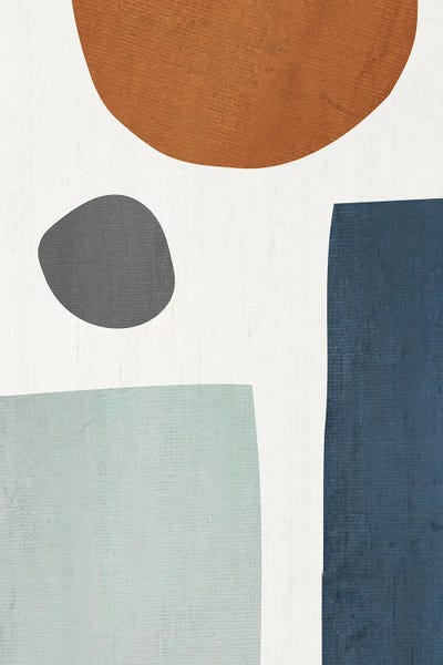 EmcDesignLab: Navy Gray Burnt Orange Abstract by EmcDesignLab