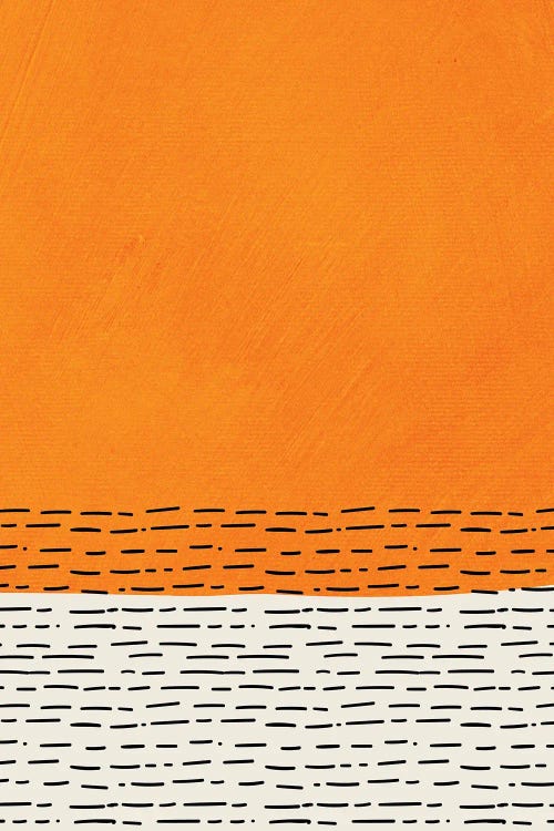 Orange And Hotizontal Dashed Lines by EmcDesignLab wall art