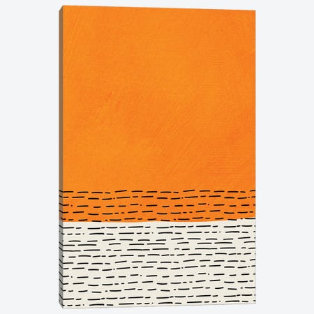 Orange And Hotizontal Dashed Lines Canvas Print #ELB83} by EmcDesignLab Art Print