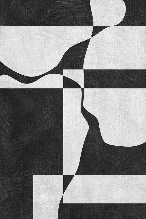 B&W Minimalist 3 Heads Shapes by EmcDesignLab wall art