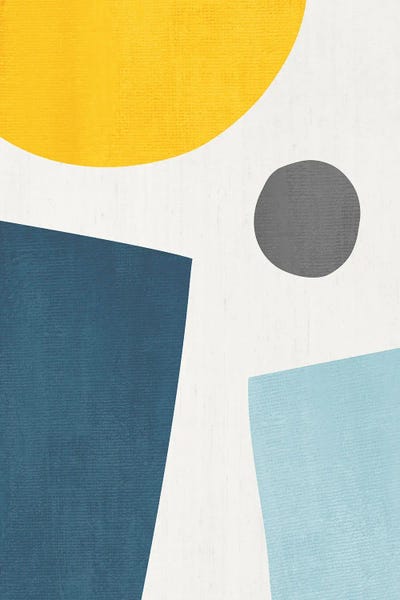 Yellow Blue Abstract I by EmcDesignLab multi panel art