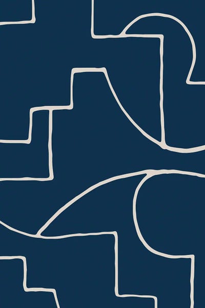 EmcDesignLab: Minimalist Navy Blue White Lines by EmcDesignLab
