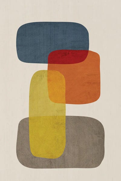 Large Modern Art - Canvas Prints: Mcm Stones I by EmcDesignLab