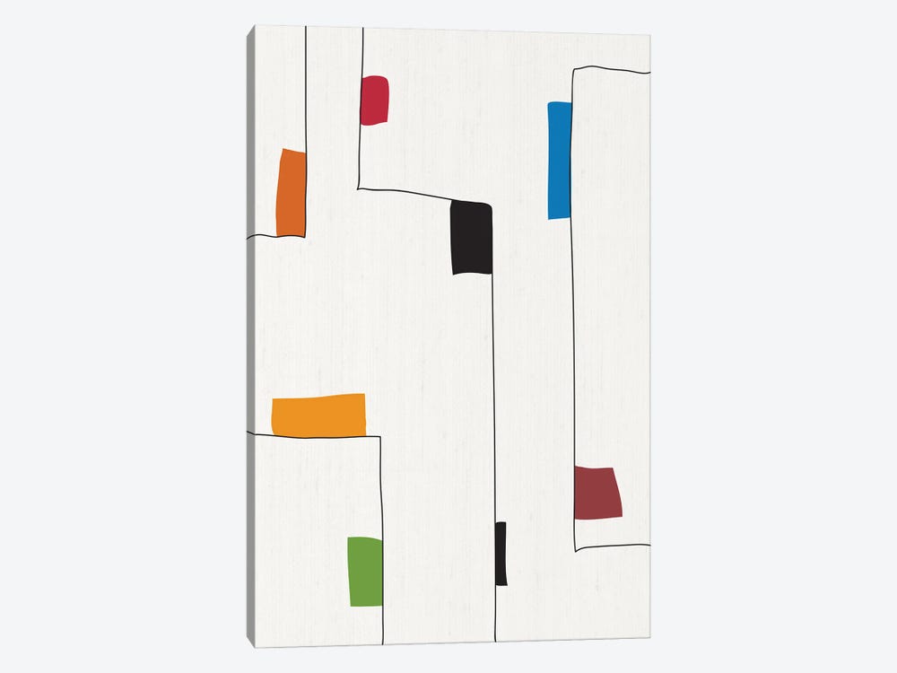 Minimalist Lines & Colors I by EmcDesignLab 1-piece Canvas Artwork
