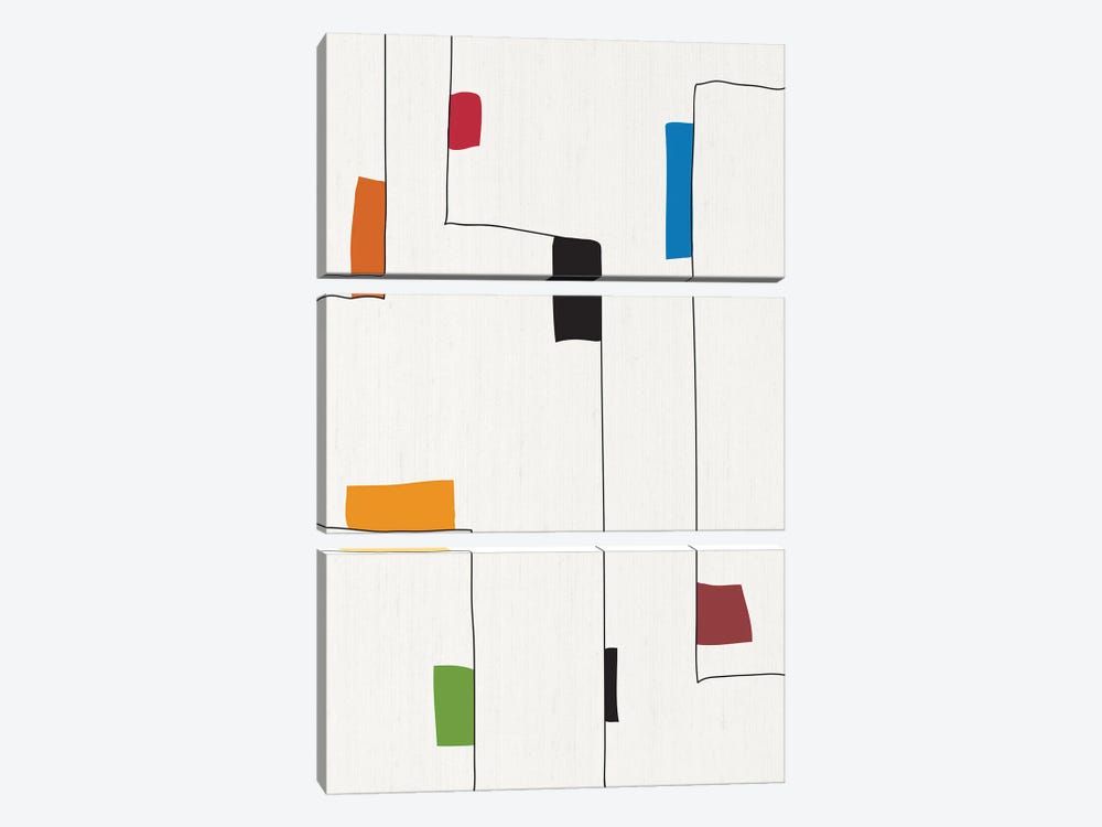 Minimalist Lines & Colors I by EmcDesignLab 3-piece Canvas Wall Art